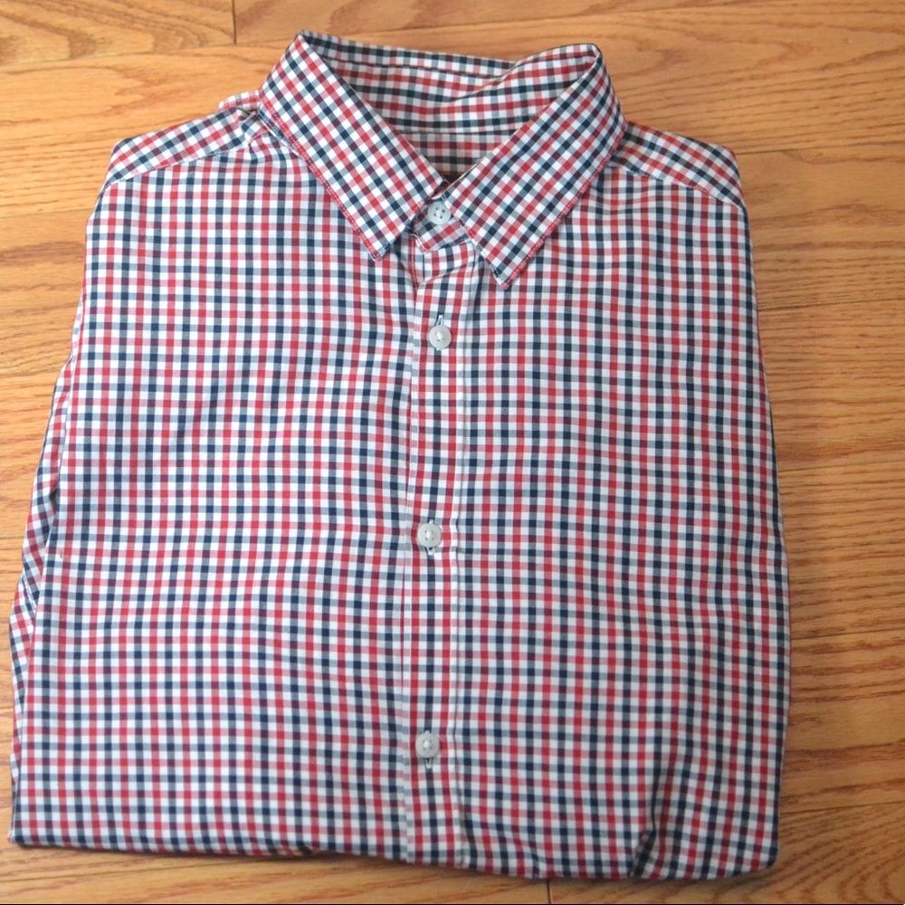 H&M Red and Blue Gingham Button Up Shirt